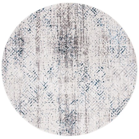 Safavieh 6 ft.-7 in. x 6 ft.-7 in. Amalfi 500 Power Loomed Round Rug, Cream & Navy AMF552B-7R